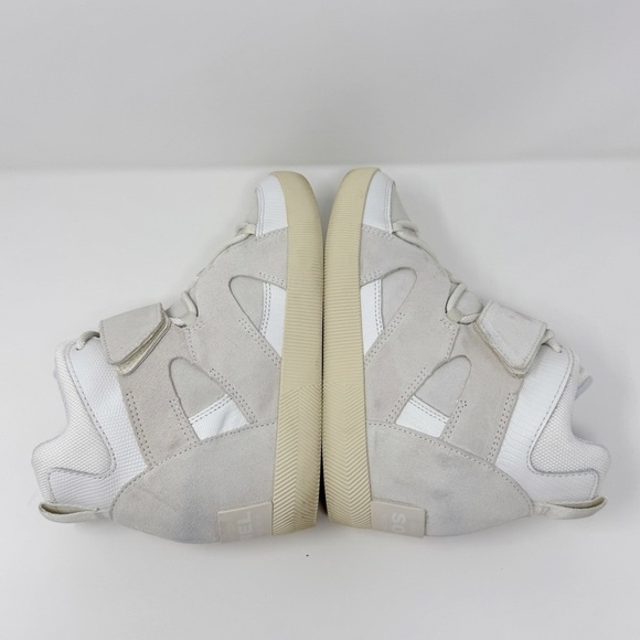 Sorel Out n About Sport Wedge Sneaker Suede Leather White Seat Salt - Picture 5 of 9